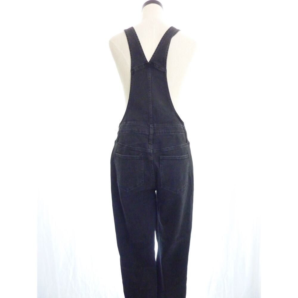 Madewell Black Denim Jean Overalls Medium Size Zip Skinny Lunar Overalls - Picture 4 of 8
